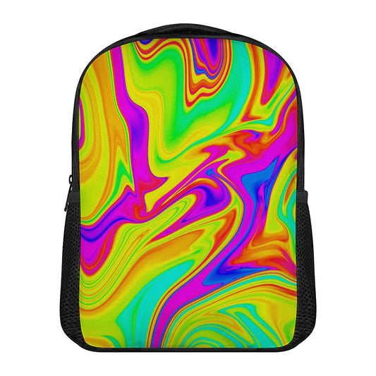 Abstract Liquid Trippy Print Casual Backpack