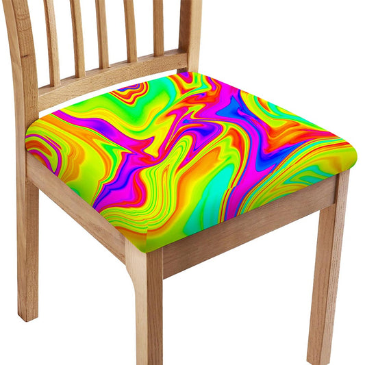 Abstract Liquid Trippy Print Chair Cushion Cover