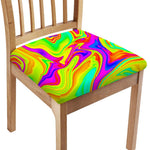 Abstract Liquid Trippy Print Chair Cushion Cover
