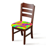 Abstract Liquid Trippy Print Chair Cushion Cover