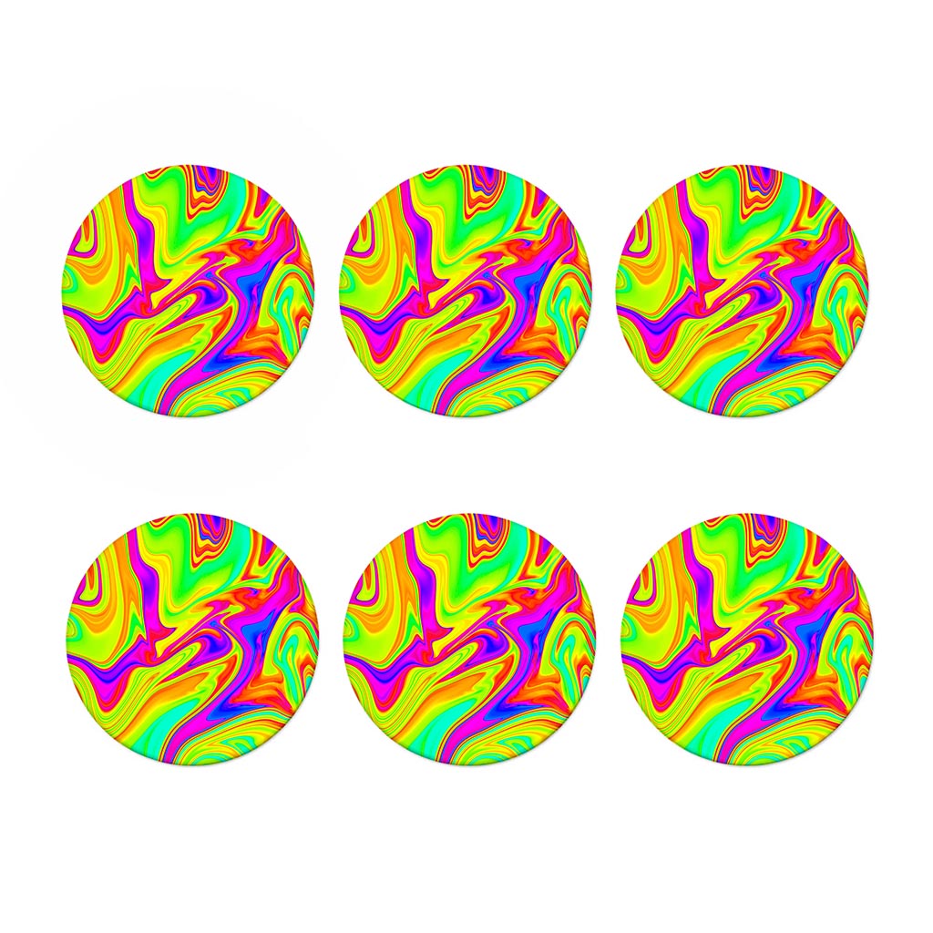 Abstract Liquid Trippy Print Coaster Set