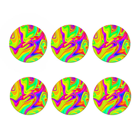 Abstract Liquid Trippy Print Coaster Set