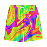Abstract Liquid Trippy Print Cotton Shorts