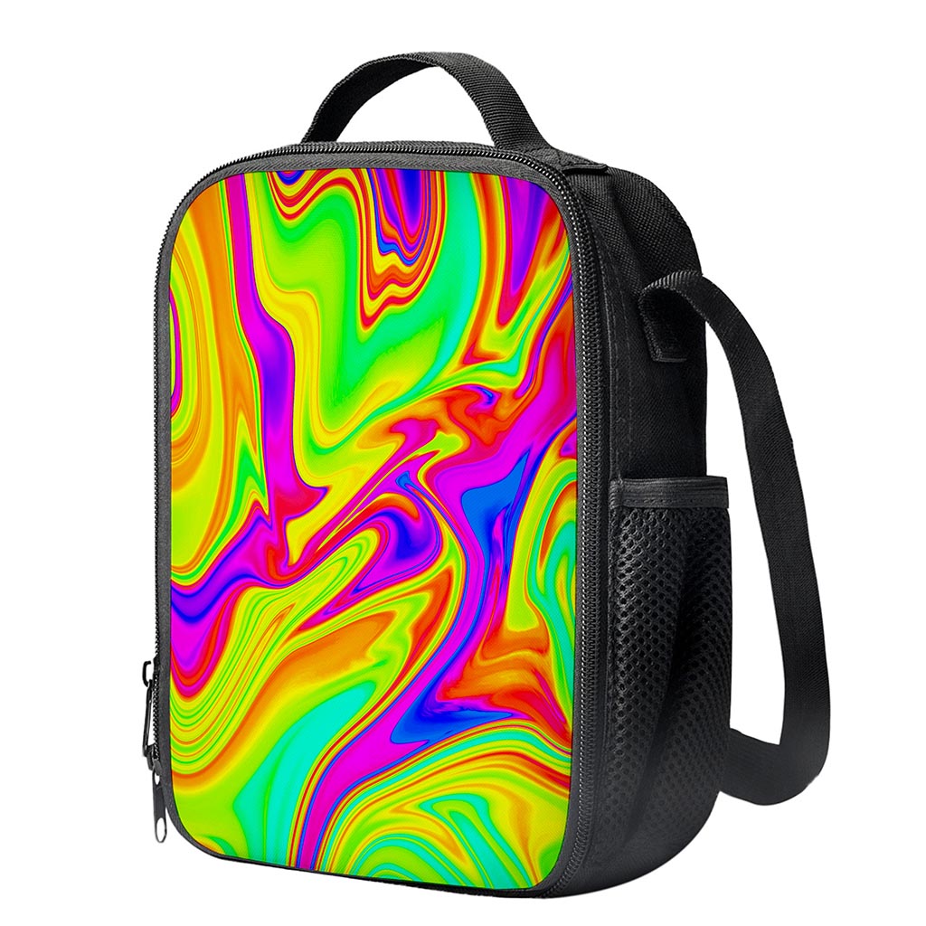 Abstract Liquid Trippy Print Crossbody Lunch Bag