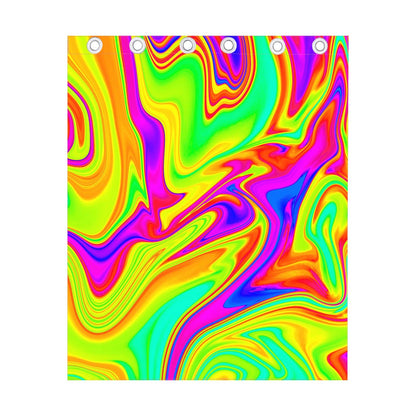 Abstract Liquid Trippy Print Curtain