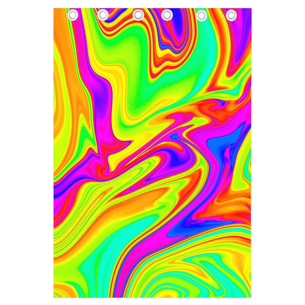 Abstract Liquid Trippy Print Curtain
