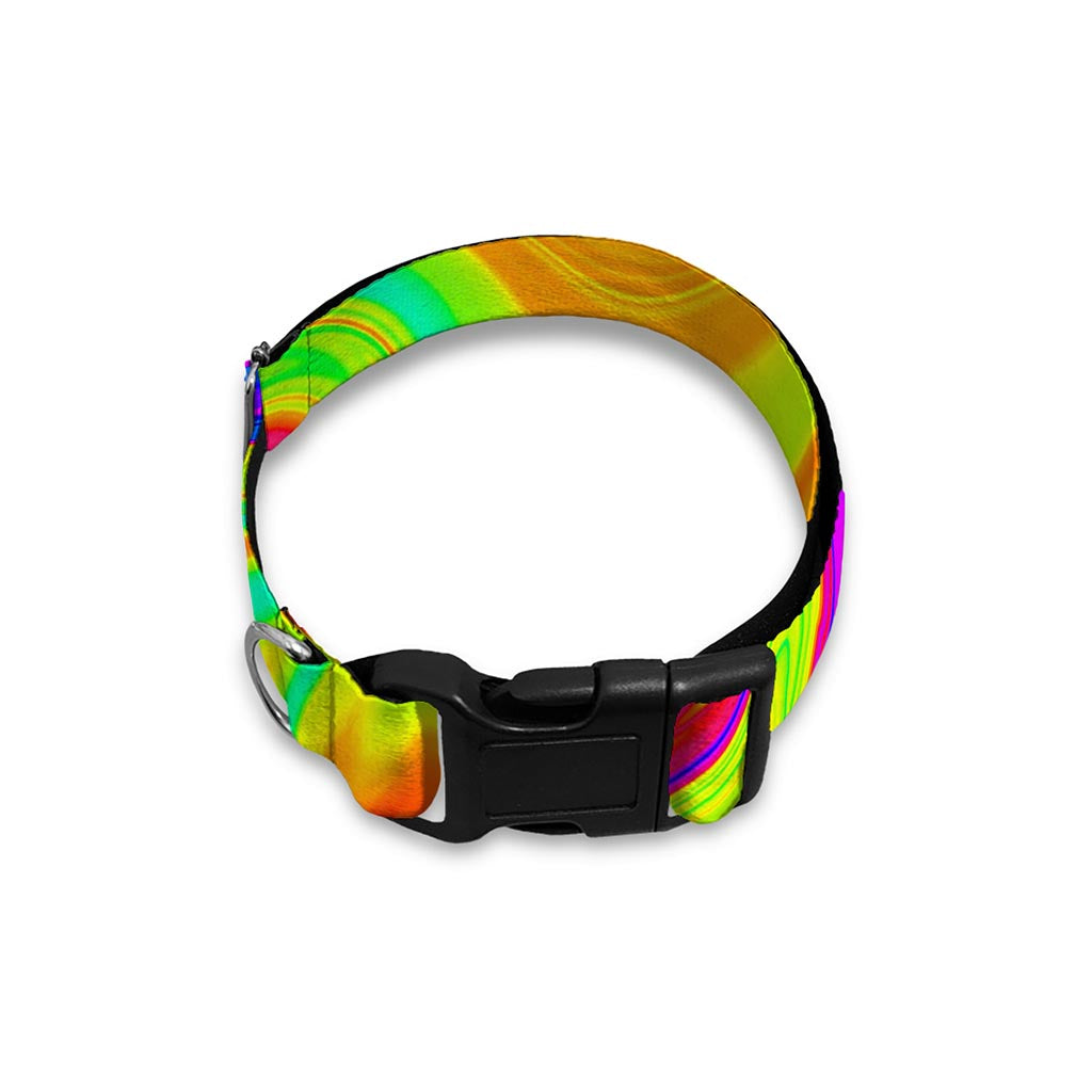 Abstract Liquid Trippy Print Dog Collar