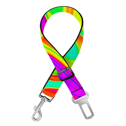 Abstract Liquid Trippy Print Dog Seat Belt