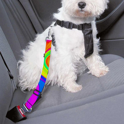Abstract Liquid Trippy Print Dog Seat Belt