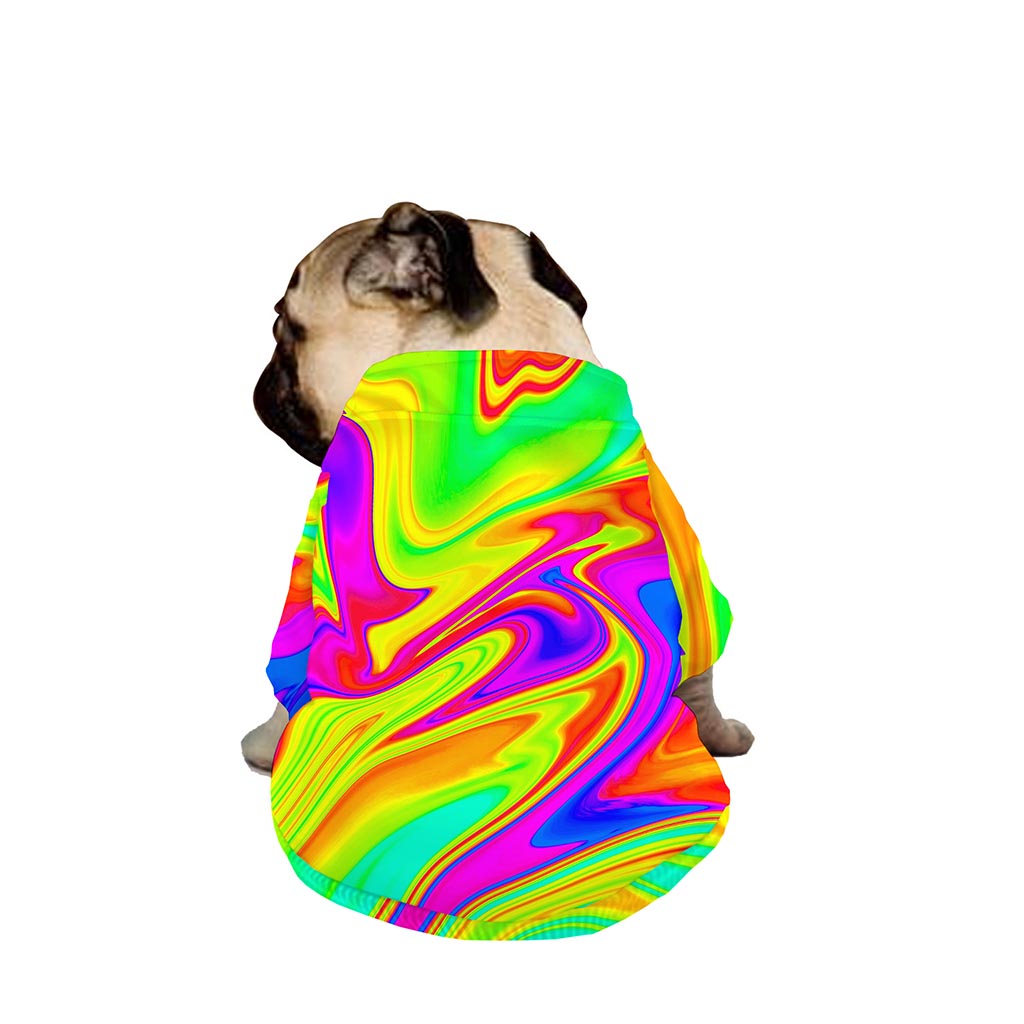 Abstract Liquid Trippy Print Dog Zip Up Jacket