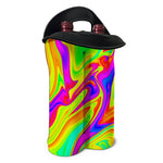 Abstract Liquid Trippy Print Double Neoprene Wine Tote
