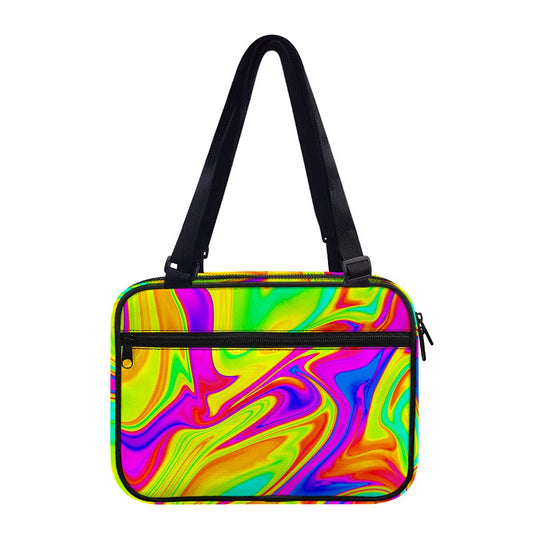 Abstract Liquid Trippy Print Double Strap Bible Bag