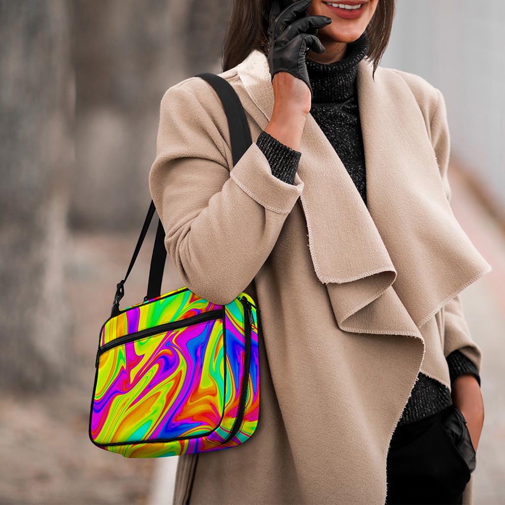 Abstract Liquid Trippy Print Double Strap Bible Bag