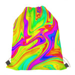 Abstract Liquid Trippy Print Drawstring Bag