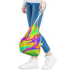 Abstract Liquid Trippy Print Drawstring Bag