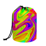 Abstract Liquid Trippy Print Drawstring Makeup Bag