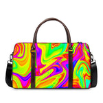 Abstract Liquid Trippy Print Duffle Bag