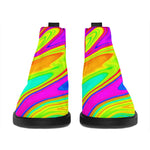Abstract Liquid Trippy Print Flat Ankle Boots