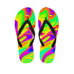 Abstract Liquid Trippy Print Flip Flops