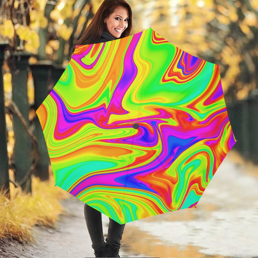 Abstract Liquid Trippy Print Foldable Umbrella