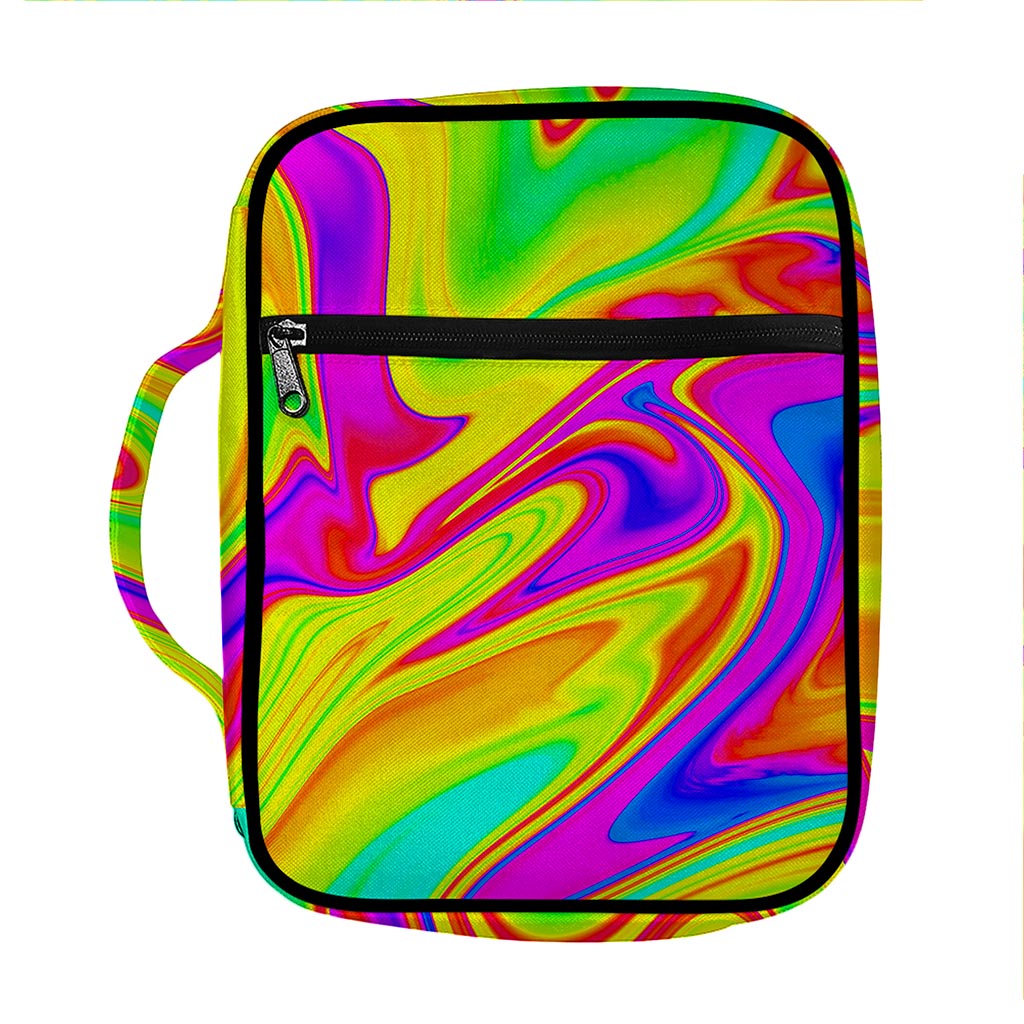Abstract Liquid Trippy Print Front Pocket Bible Bag