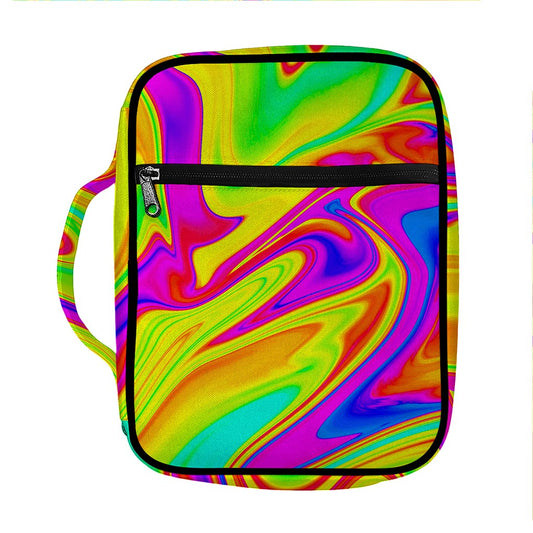 Abstract Liquid Trippy Print Front Pocket Bible Bag