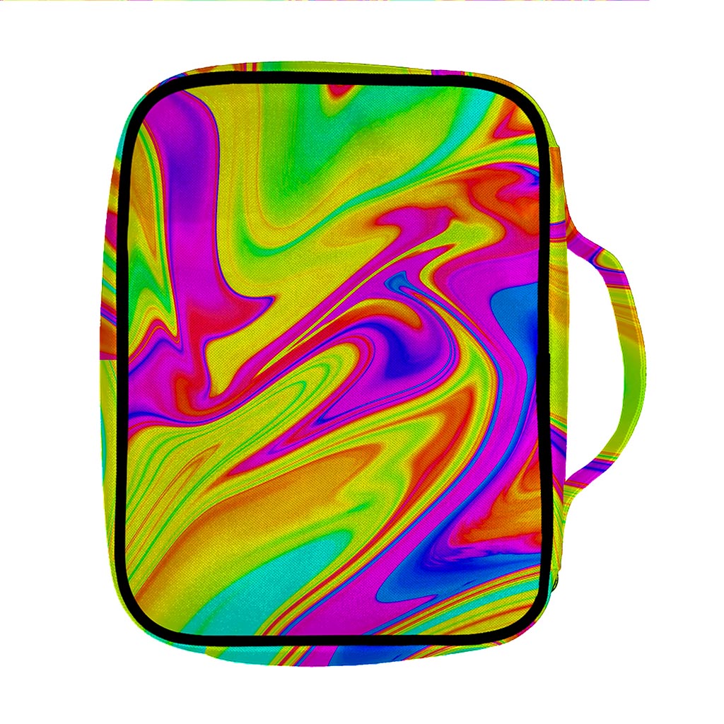 Abstract Liquid Trippy Print Front Pocket Bible Bag