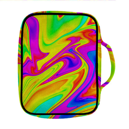 Abstract Liquid Trippy Print Front Pocket Bible Bag