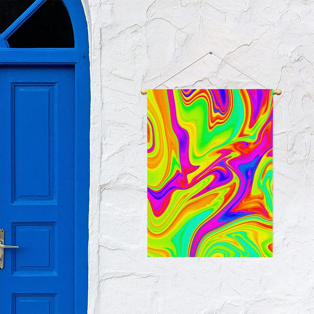Abstract Liquid Trippy Print Garden Flag