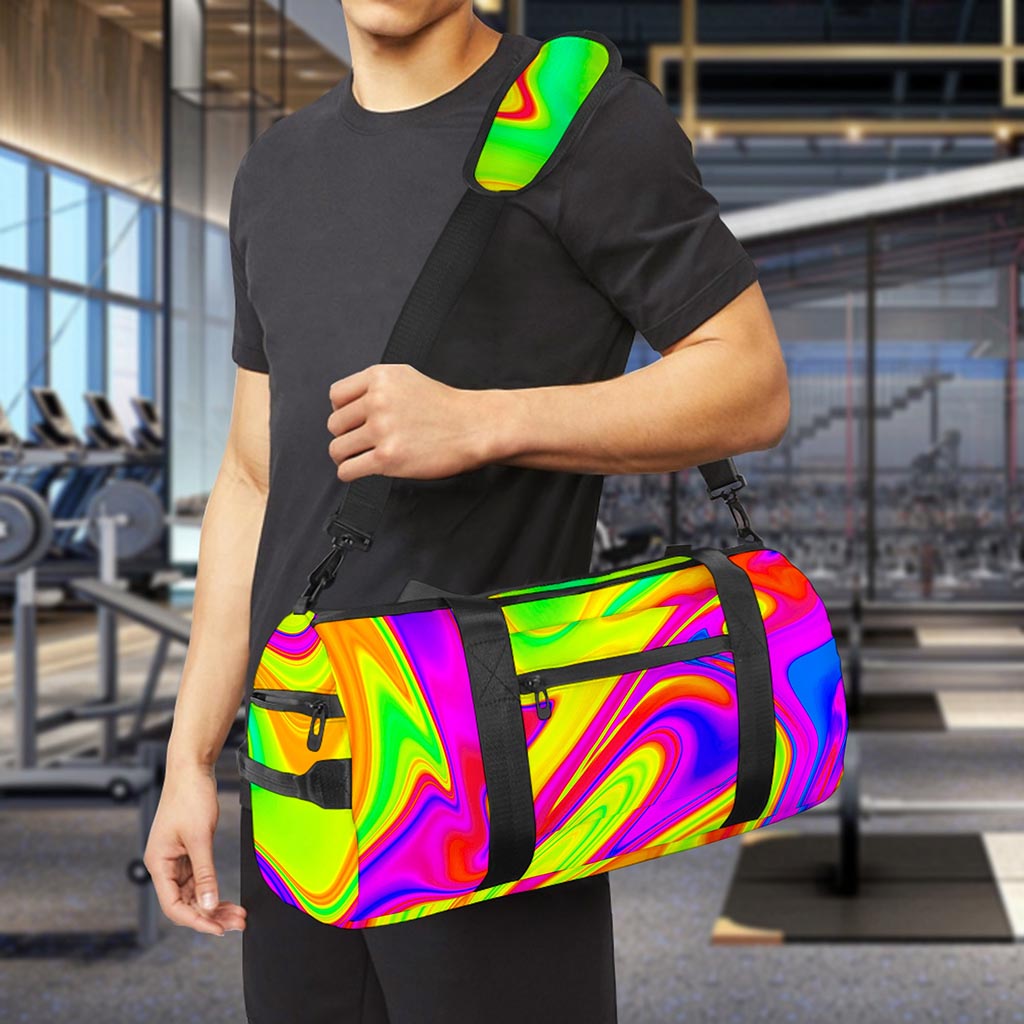 Abstract Liquid Trippy Print Gym Bag