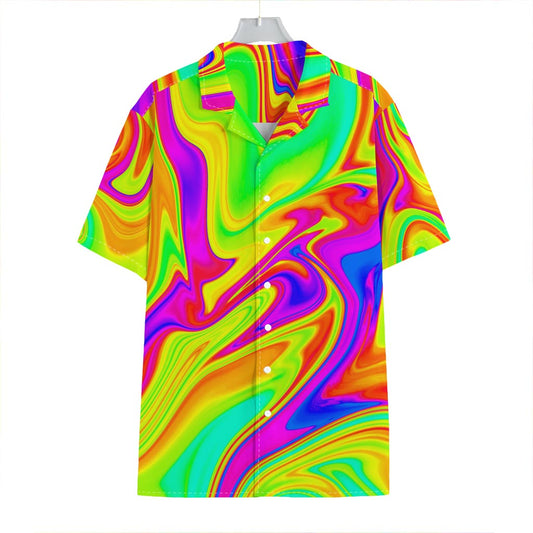 Abstract Liquid Trippy Print Hawaiian Shirt
