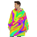 Abstract Liquid Trippy Print Hoodie Blanket