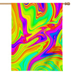 Abstract Liquid Trippy Print House Flag