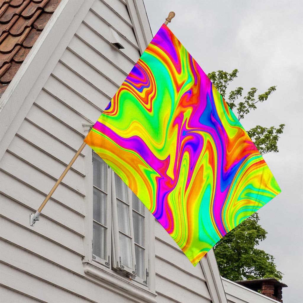 Abstract Liquid Trippy Print House Flag