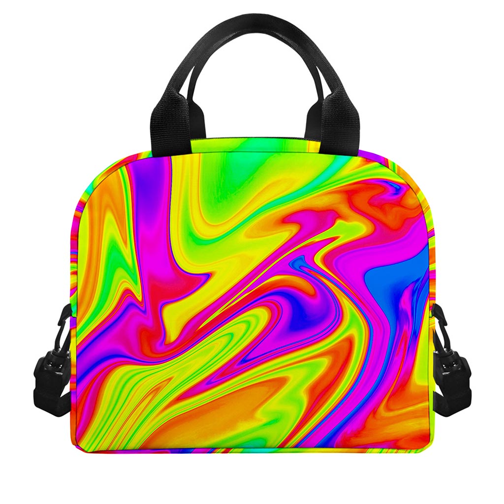 Abstract Liquid Trippy Print Insulated Lunch Bag