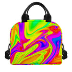 Abstract Liquid Trippy Print Insulated Lunch Bag