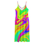 Abstract Liquid Trippy Print Jersey Midi Cami Dress