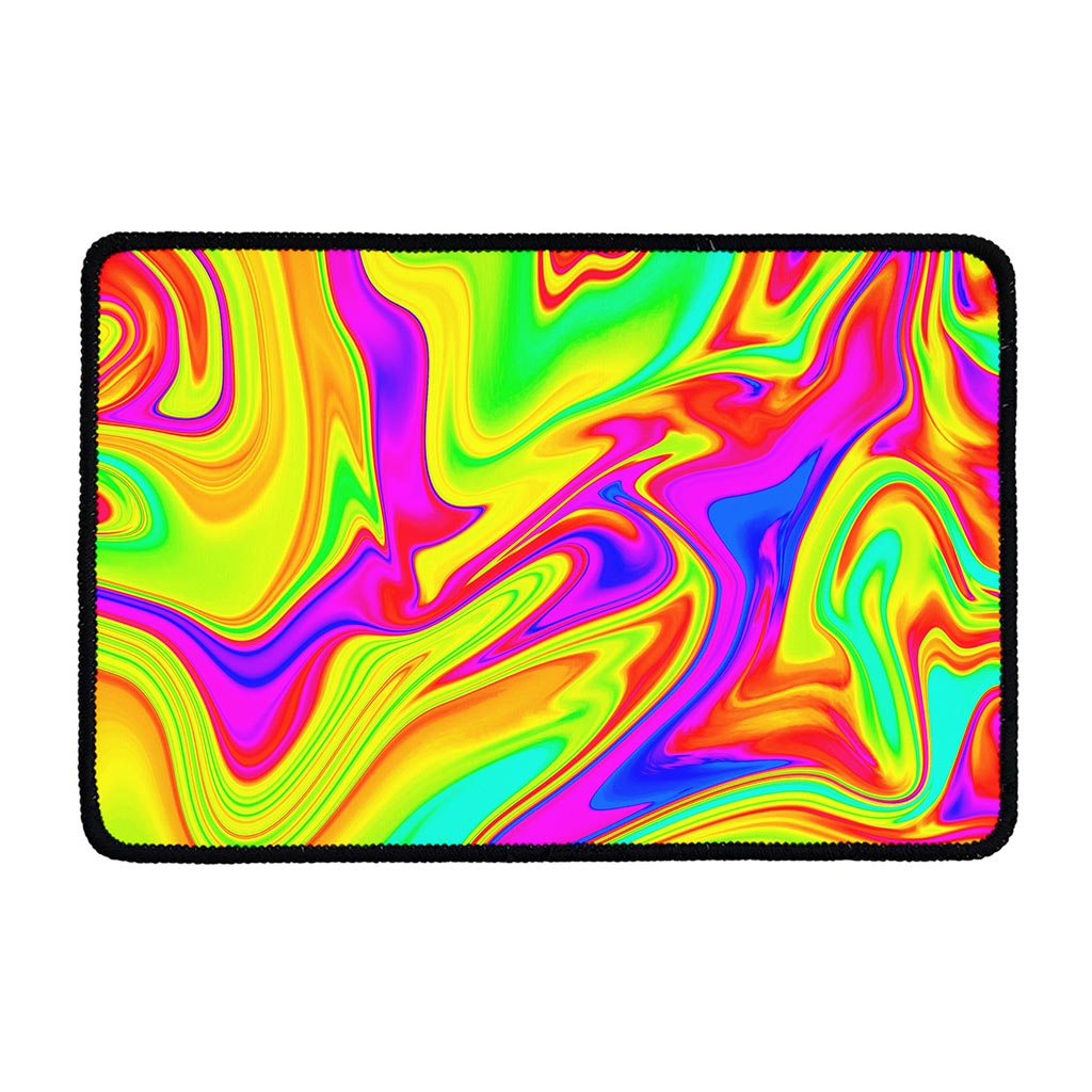 Abstract Liquid Trippy Print Kitchen Mat