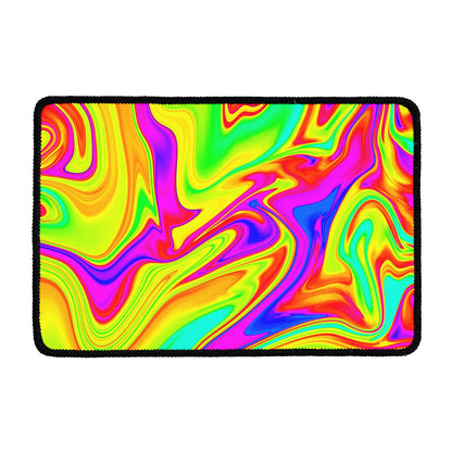 Abstract Liquid Trippy Print Kitchen Mat