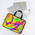 Abstract Liquid Trippy Print Laptop Sleeve With Handle
