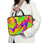 Abstract Liquid Trippy Print Laptop Sleeve With Handle