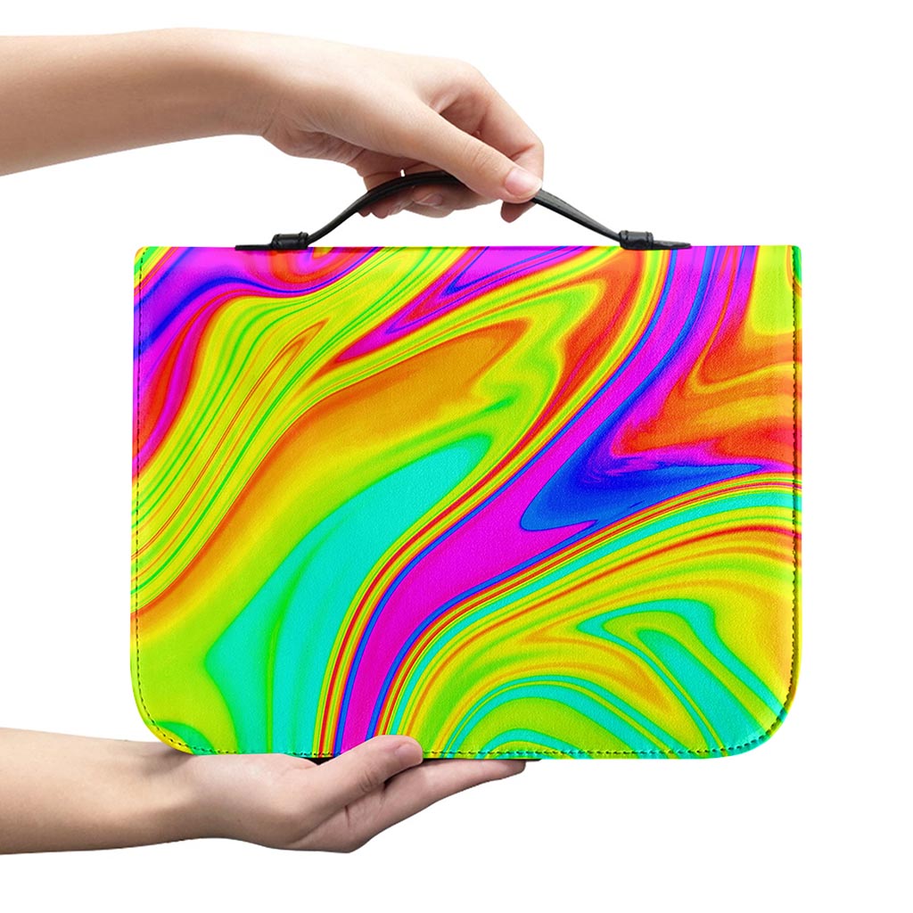 Abstract Liquid Trippy Print Leather Bible Cover