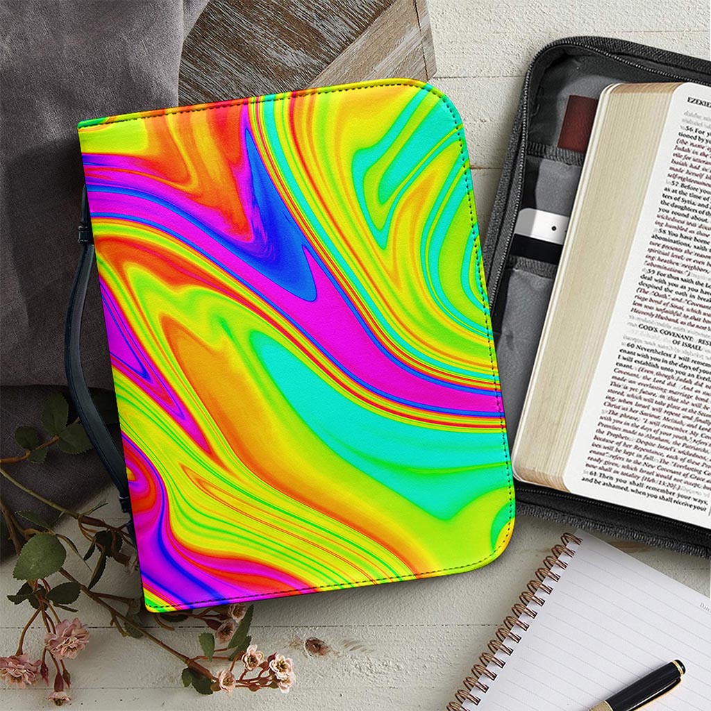 Abstract Liquid Trippy Print Leather Bible Cover
