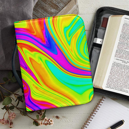 Abstract Liquid Trippy Print Leather Bible Cover