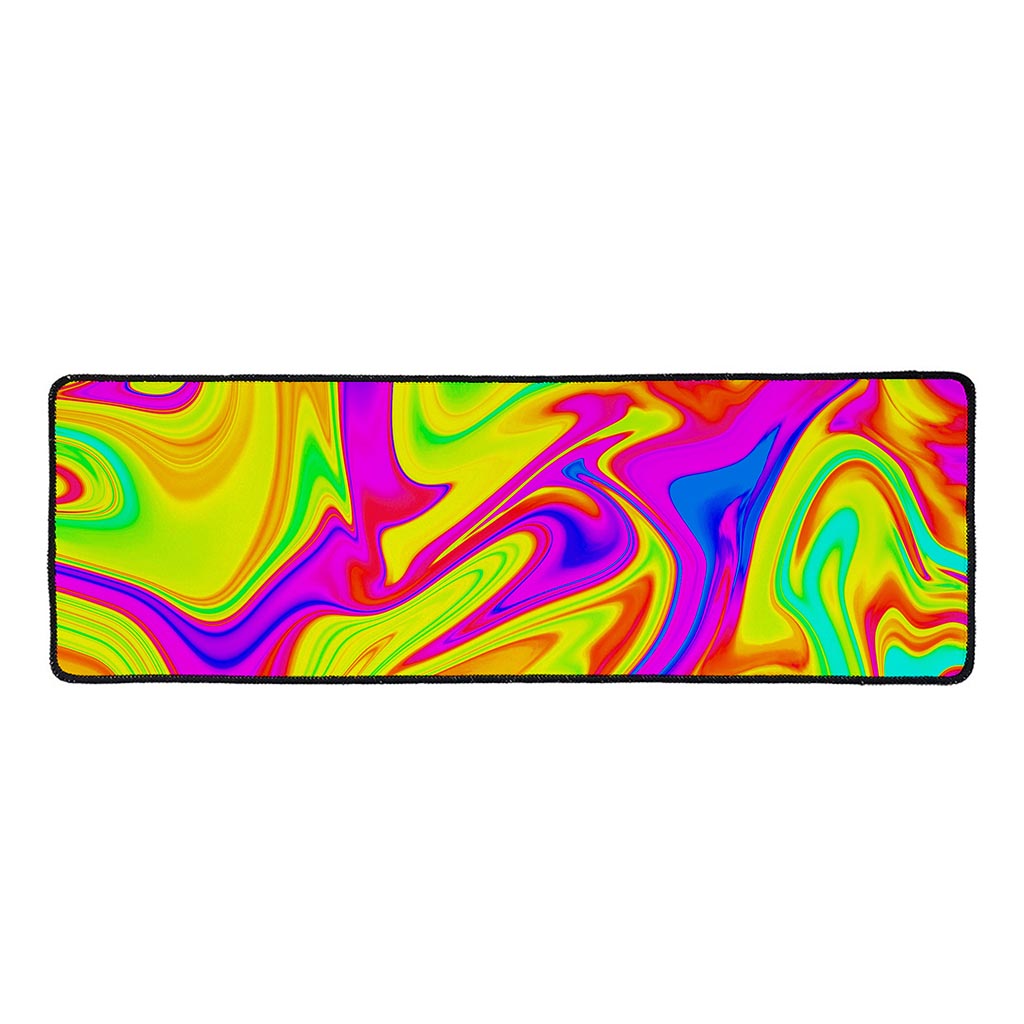 Abstract Liquid Trippy Print Long Kitchen Mat