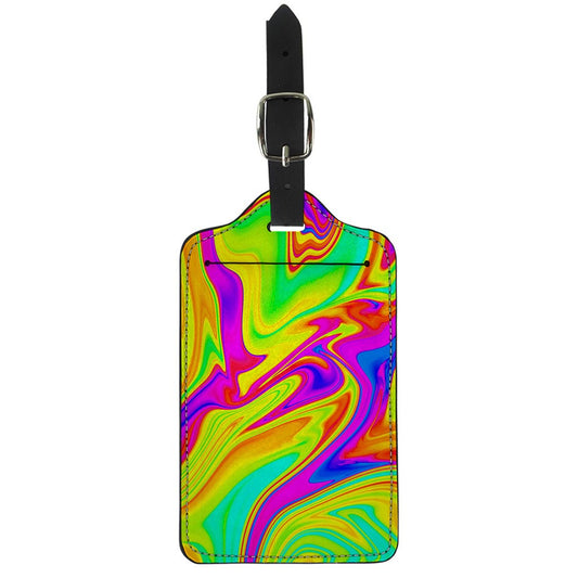 Abstract Liquid Trippy Print Luggage Tag