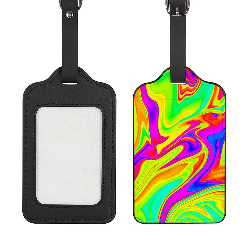 Abstract Liquid Trippy Print Luggage Tag