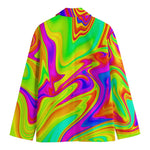 Abstract Liquid Trippy Print Men's Blazer