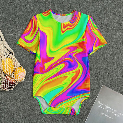 Abstract Liquid Trippy Print Men's Bodysuit