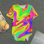 Abstract Liquid Trippy Print Men's Bodysuit